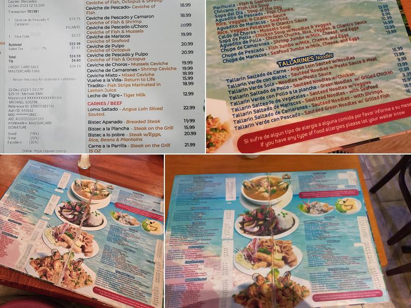 Sabor A Peru En Miami Menu