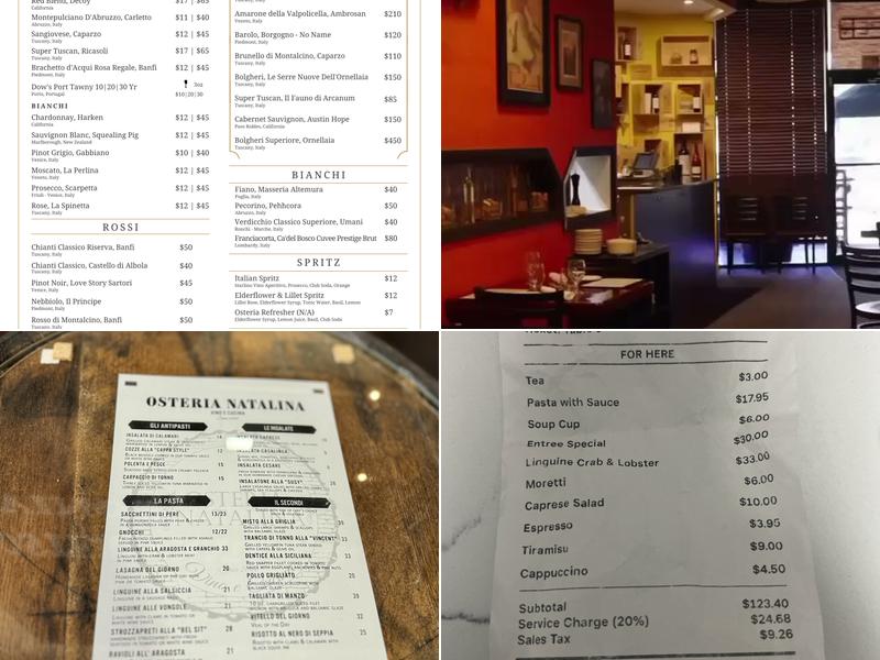 Osteria Natalina Menu