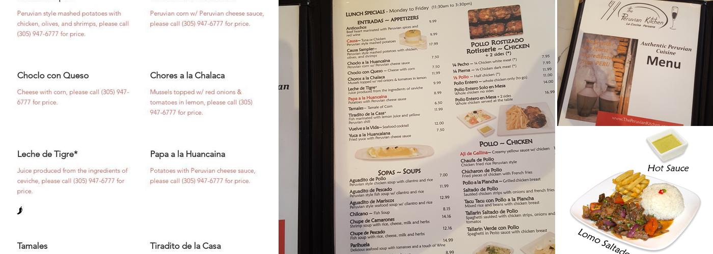 Peruvian Kitchen Menu