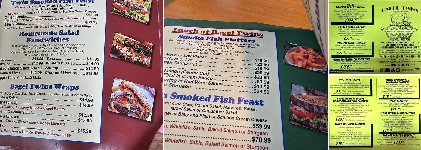 Bagel Twins Menu