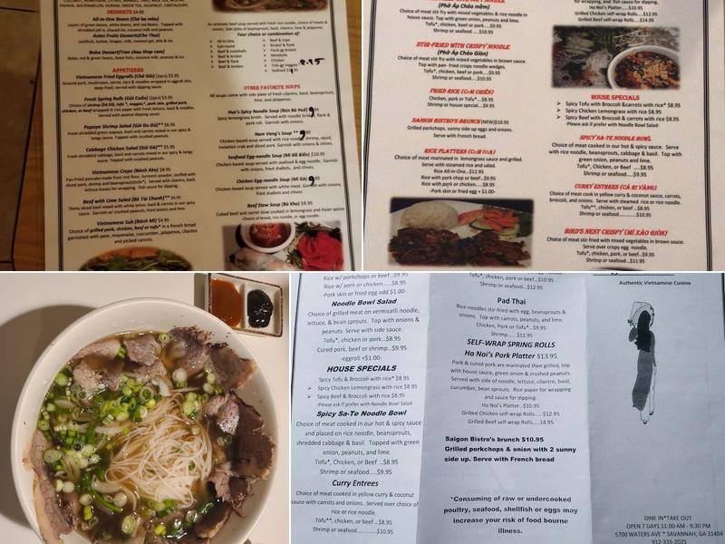 Saigon Bistro Menu