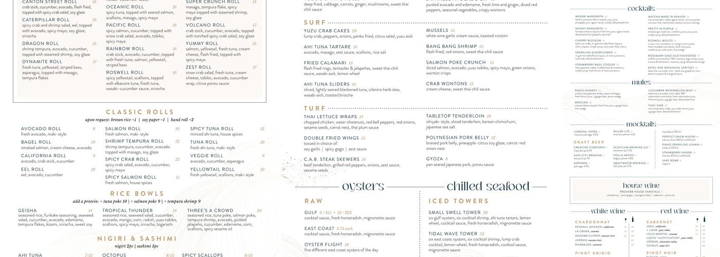 Zest Menu