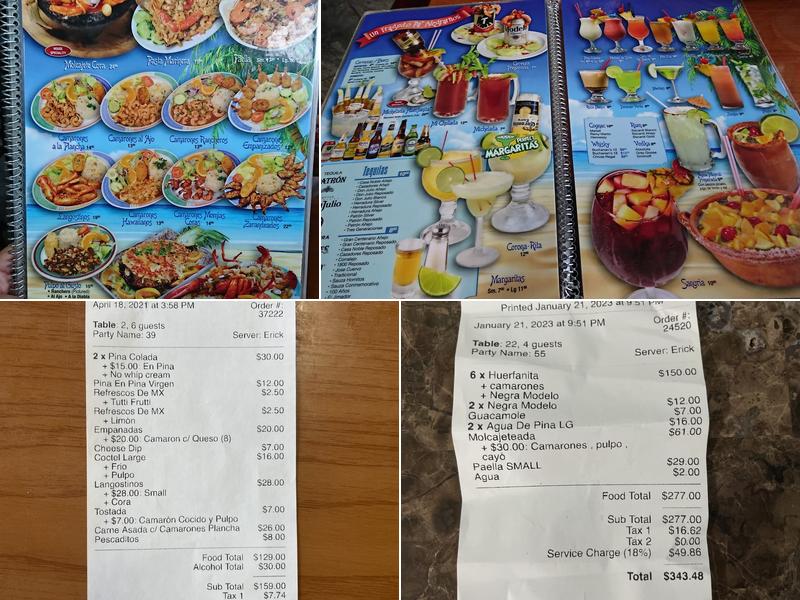 Mariscos Las Islitas Menu