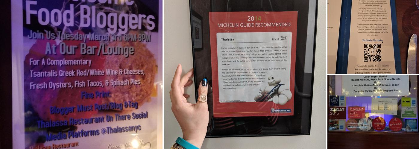 Thalassa Restaurant Menu