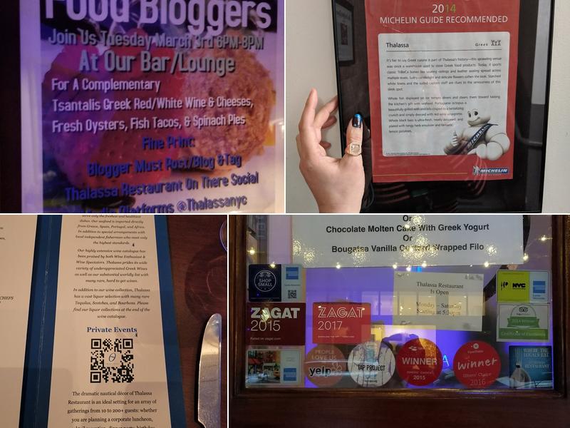 Thalassa Restaurant Menu