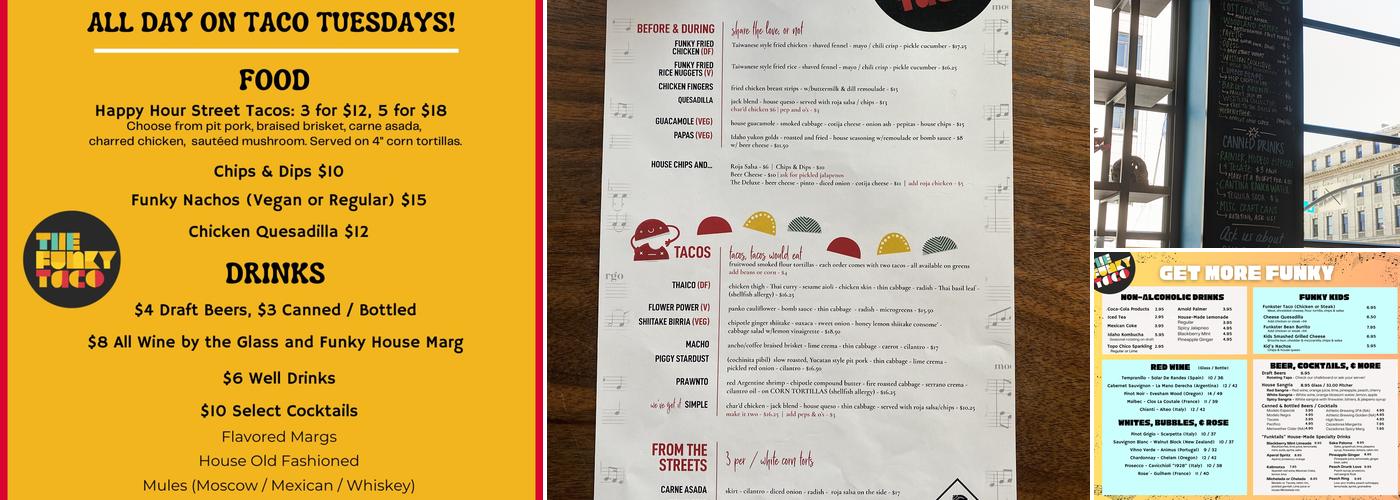 The Funky Taco Menu