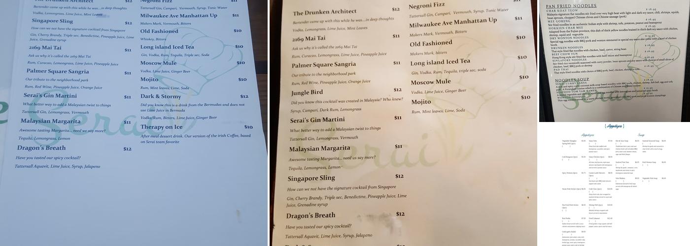 Serai Menu
