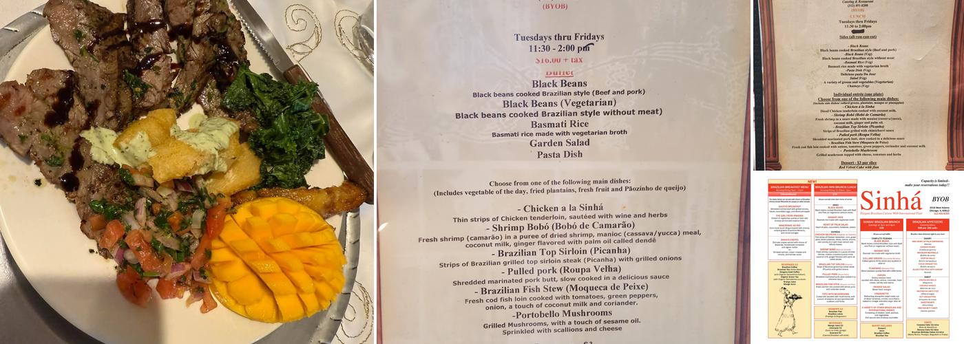 Sinhá Menu