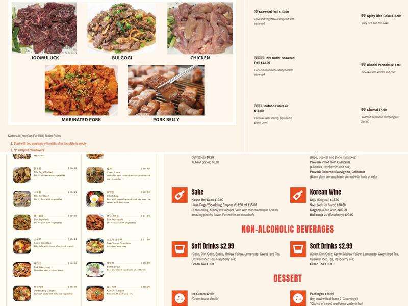 Sisters Menu