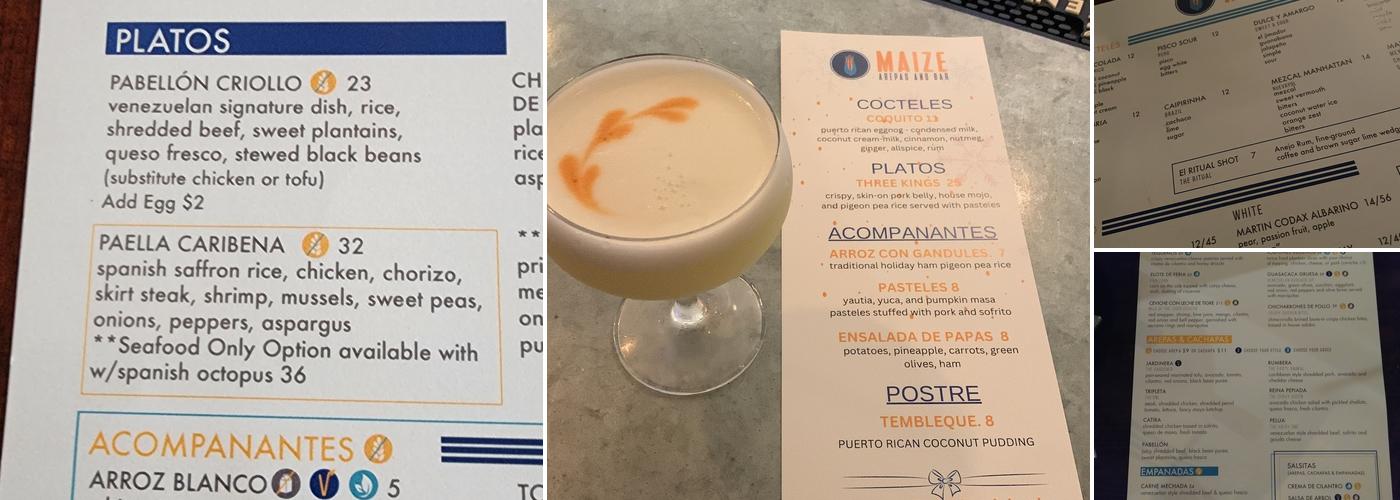 MAIZE Menu