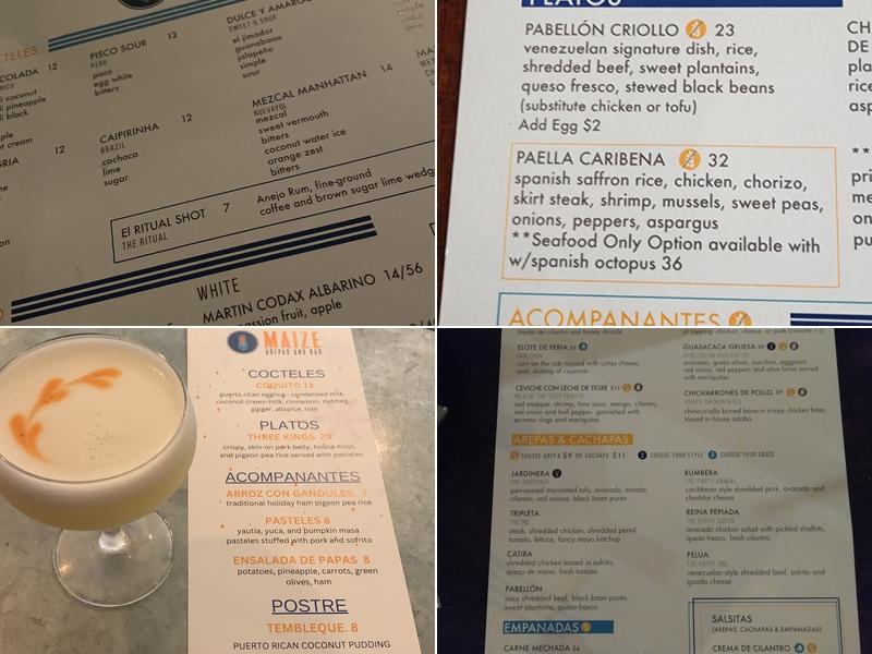 MAIZE Menu