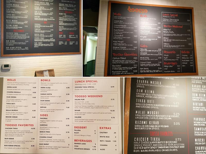 Toosso Menu