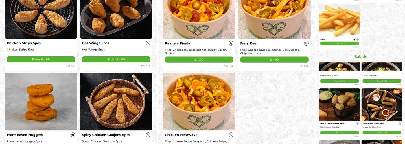 Caprinos Pizza Bolton Menu