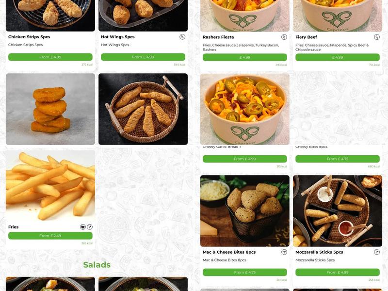 Caprinos Pizza Bolton Menu