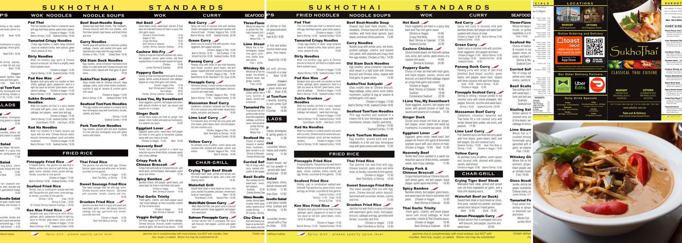 SukhoThai Menu