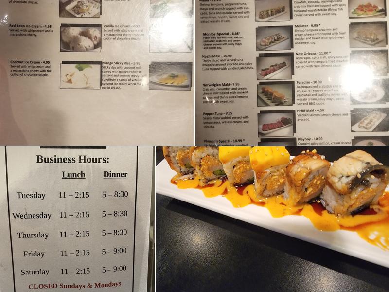 Basil of Monroe Menu