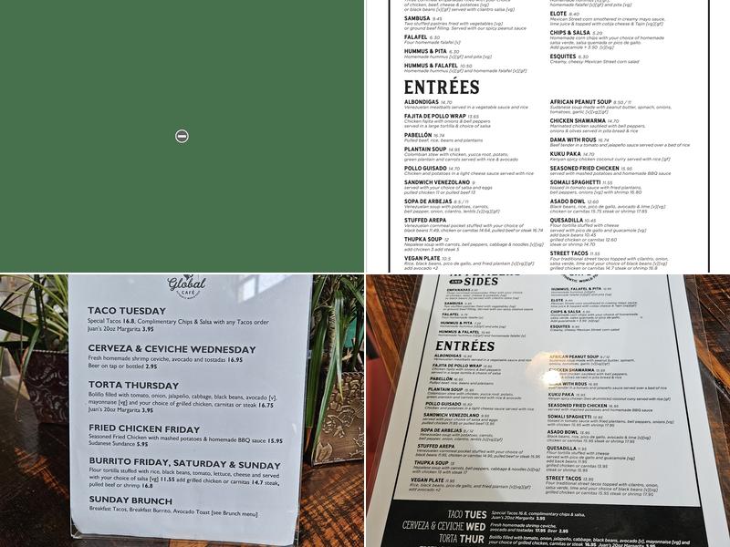 Global Café Menu
