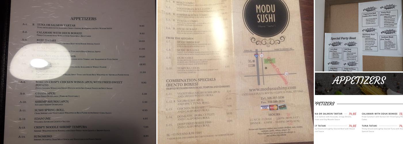 Modu Sushi Menu