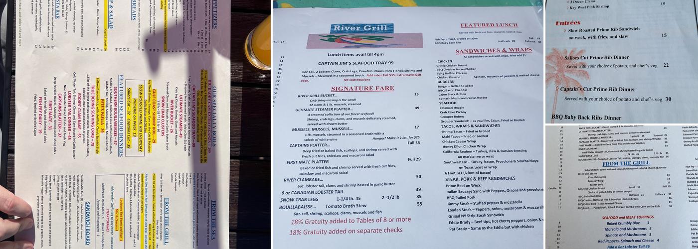 River Grill Menu