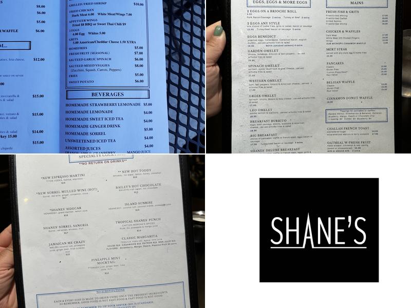 Shane's Brooklyn Menu