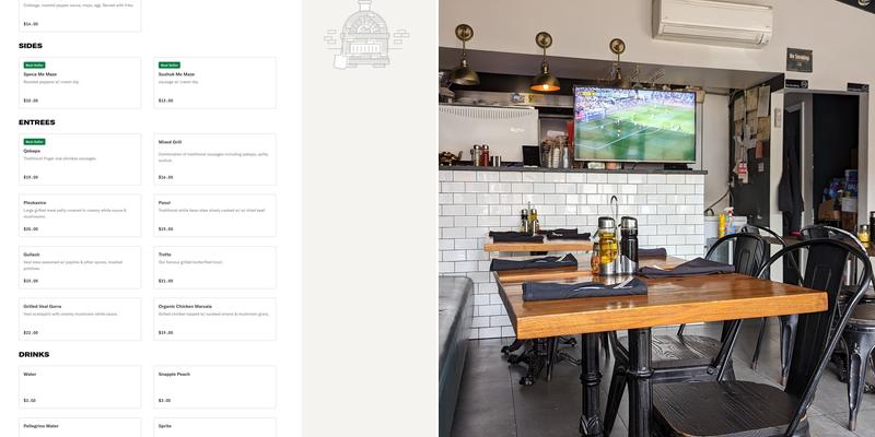 Gurra Cafe Menu