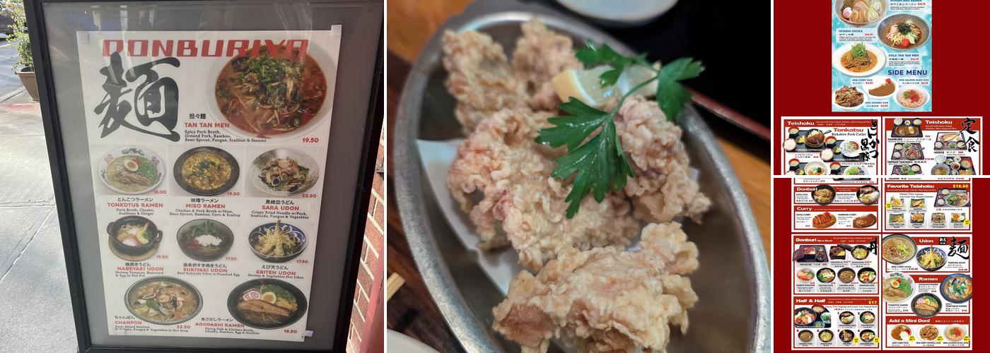 Donburiya Menu