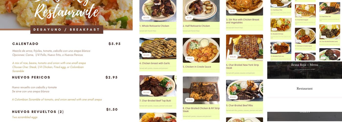 Brasa Roja Las Vegas Menu