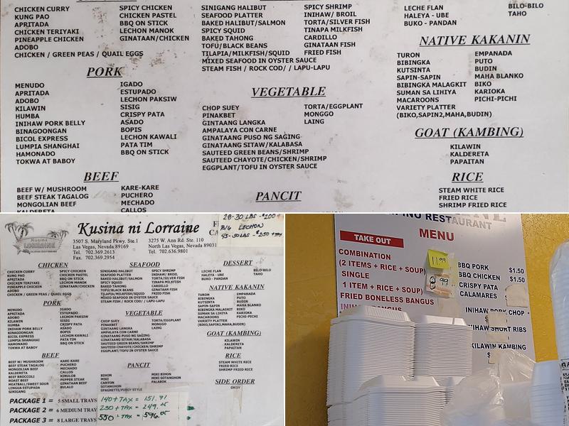 Kusina Ni Lorraine Menu