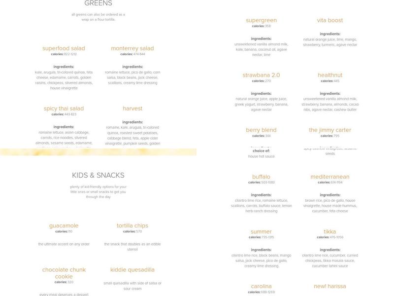 Currito Menu