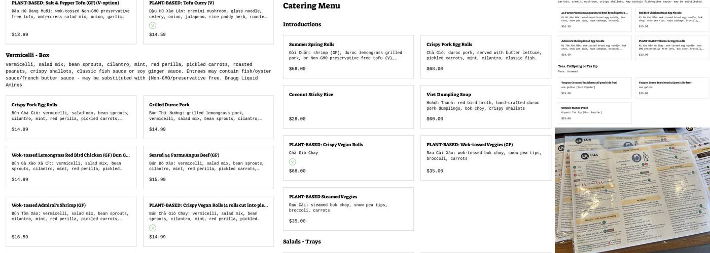 Lúa Viet Kitchen Menu