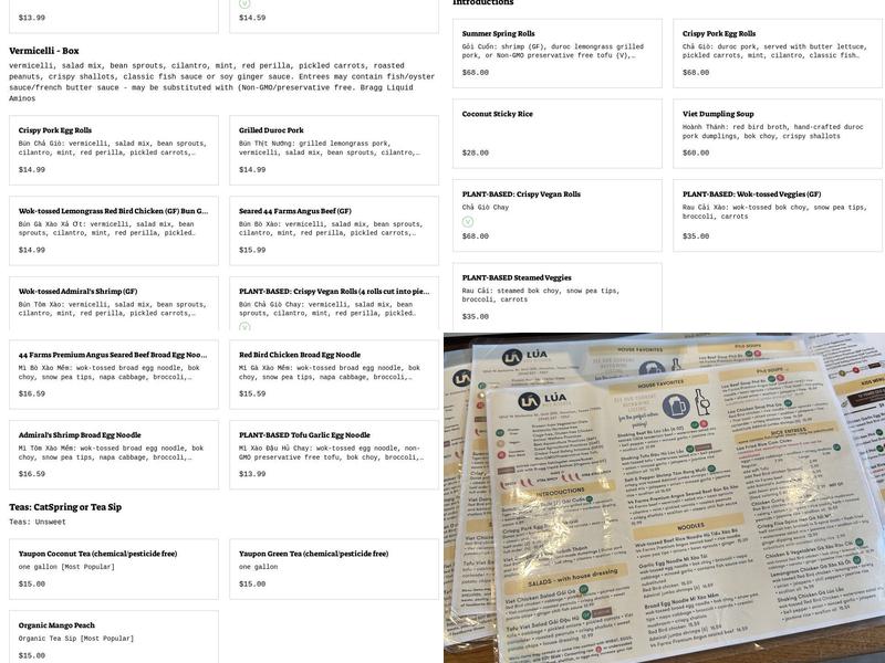Lúa Viet Kitchen Menu