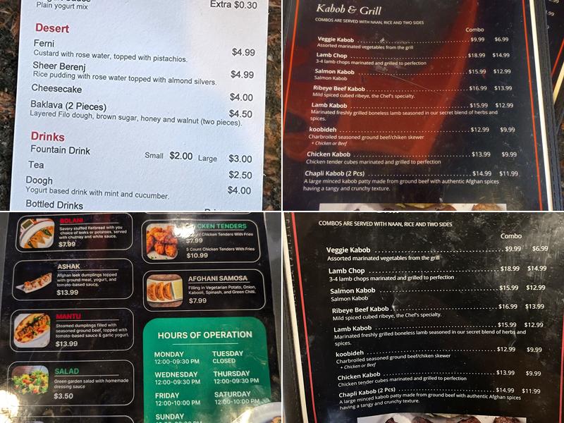 Express Kabob Menu