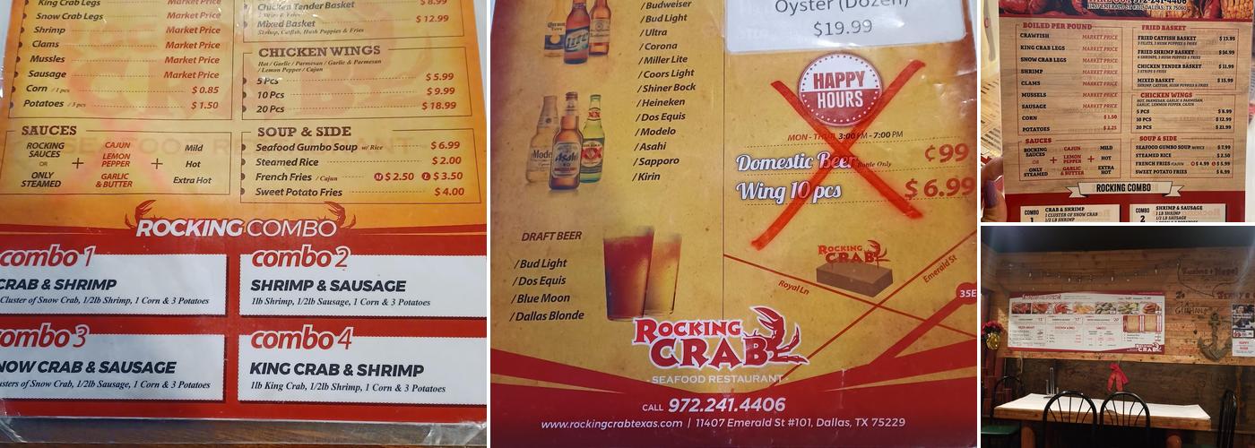Rocking Crab Menu