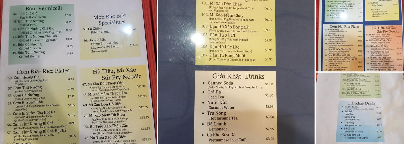 Cuu Long Quan Menu
