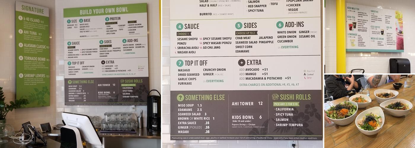 Below 40 Poke House Menu