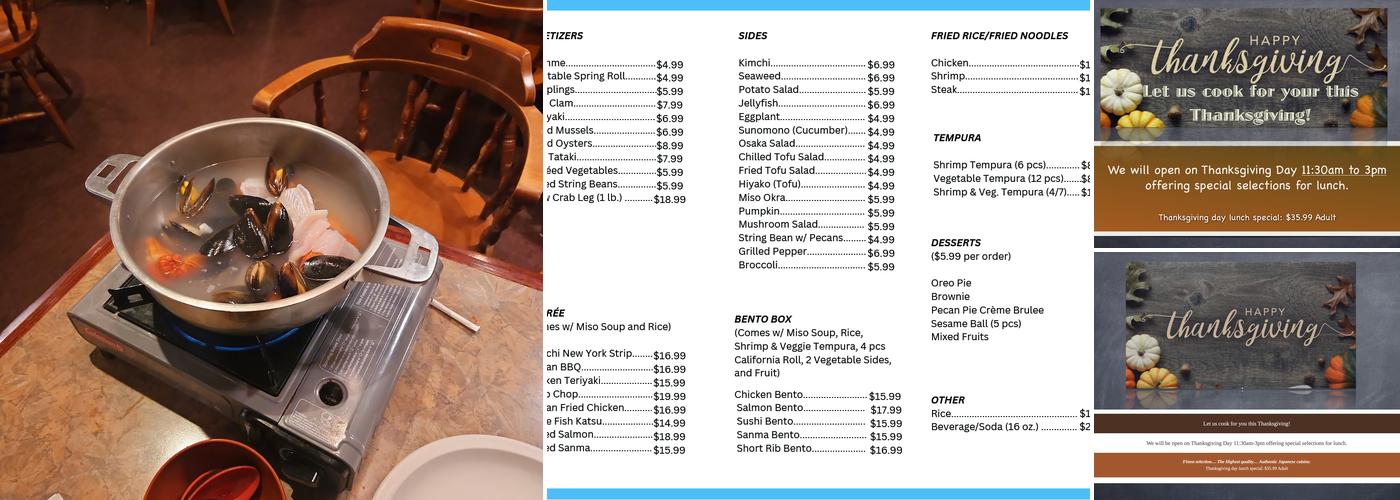 Osaka Sushi & Grill Bar Menu