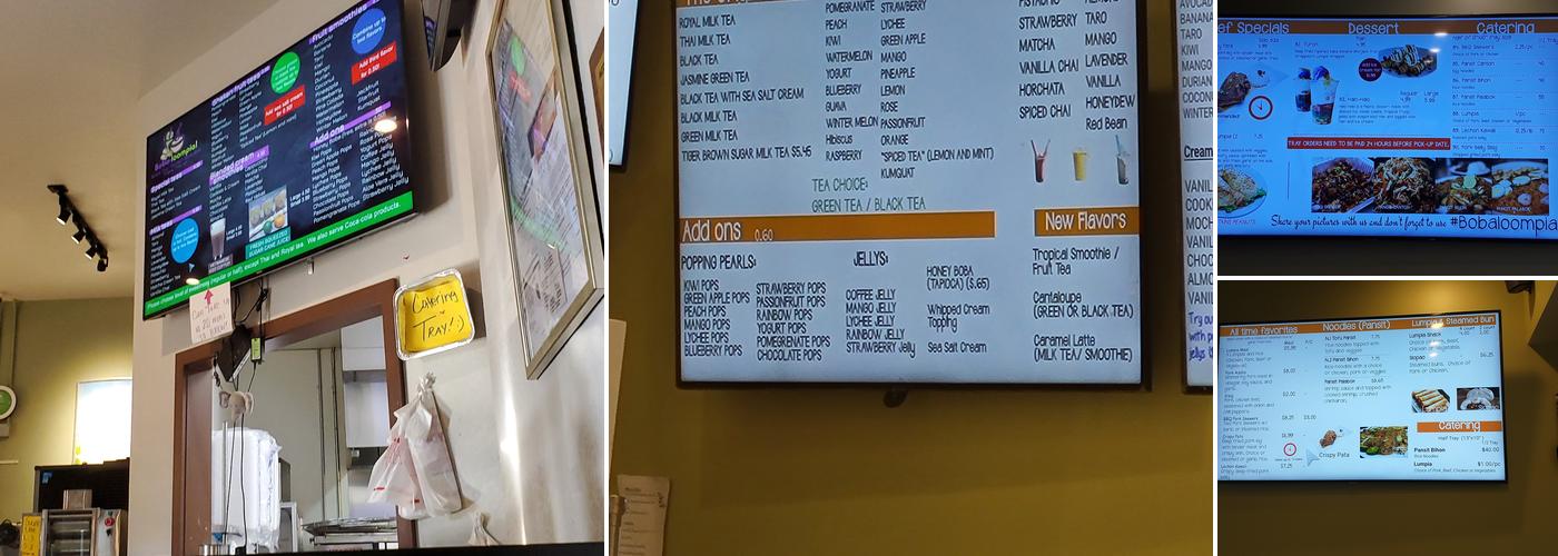 Bobaloompia Menu