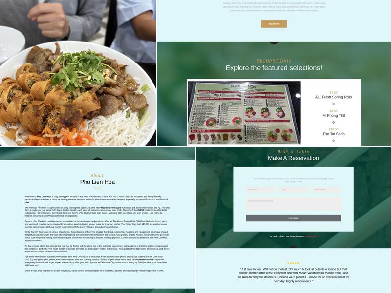 Pho Lien Hoa Menu