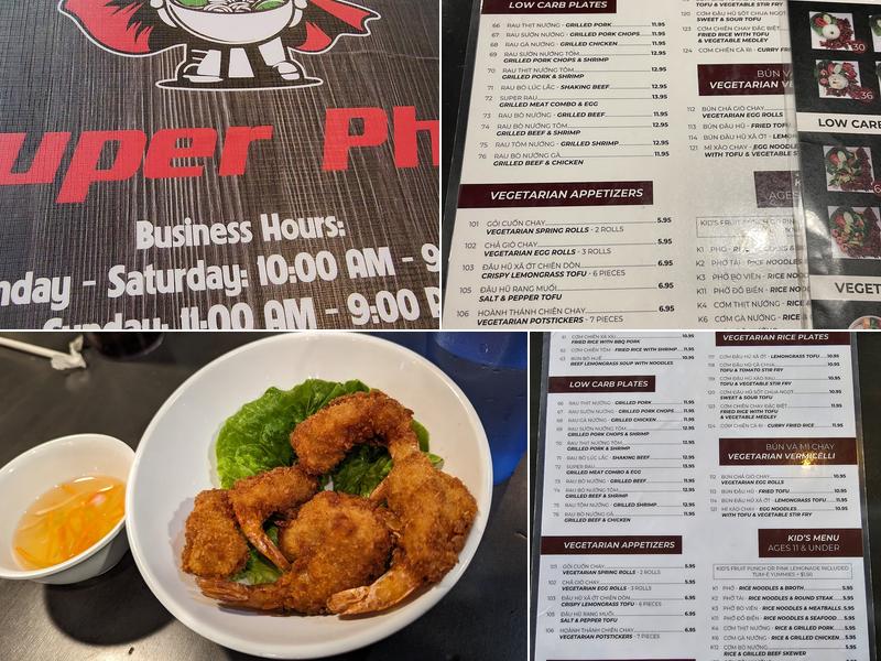 Super Pho Beef Noodle Soup Vietnamese Cuisine Menu