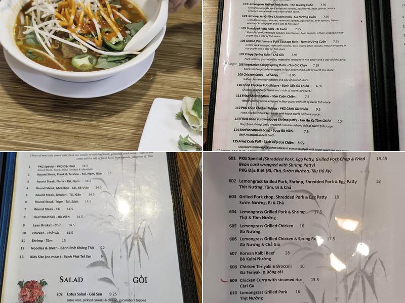 Phở King Good Menu