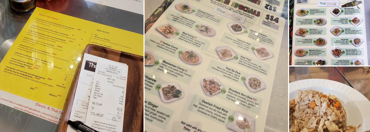 Thai Deelish Menu