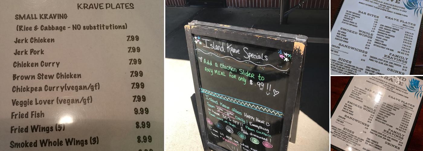 Island Krave Menu