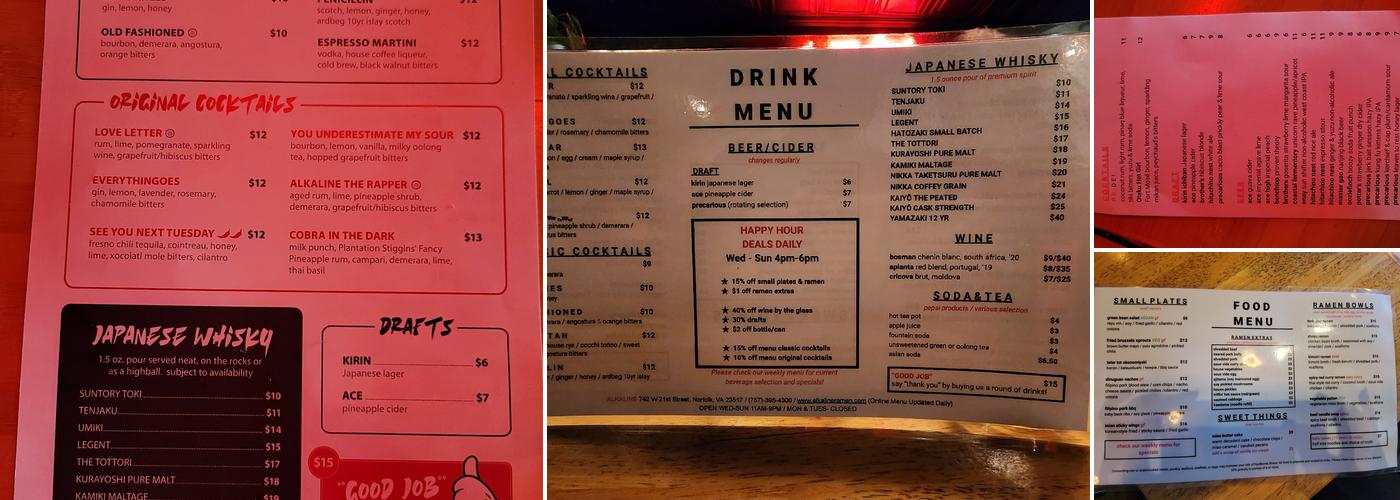 Alkaline Menu