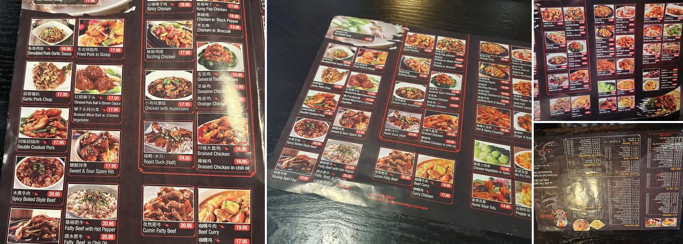 Spicity Menu
