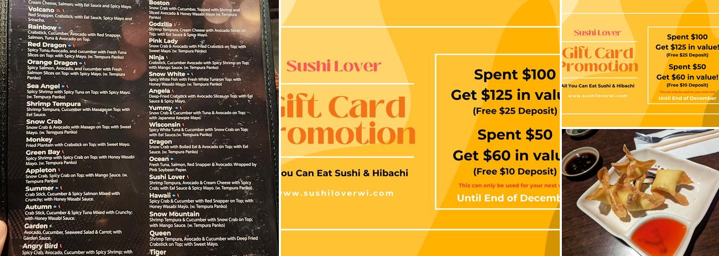 Sushi Lover Green Bay Menu