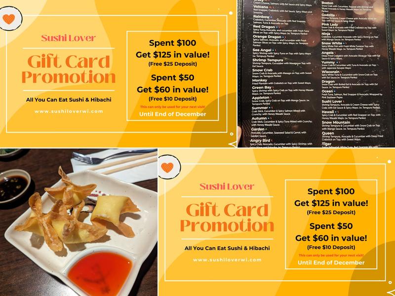 Sushi Lover Green Bay Menu