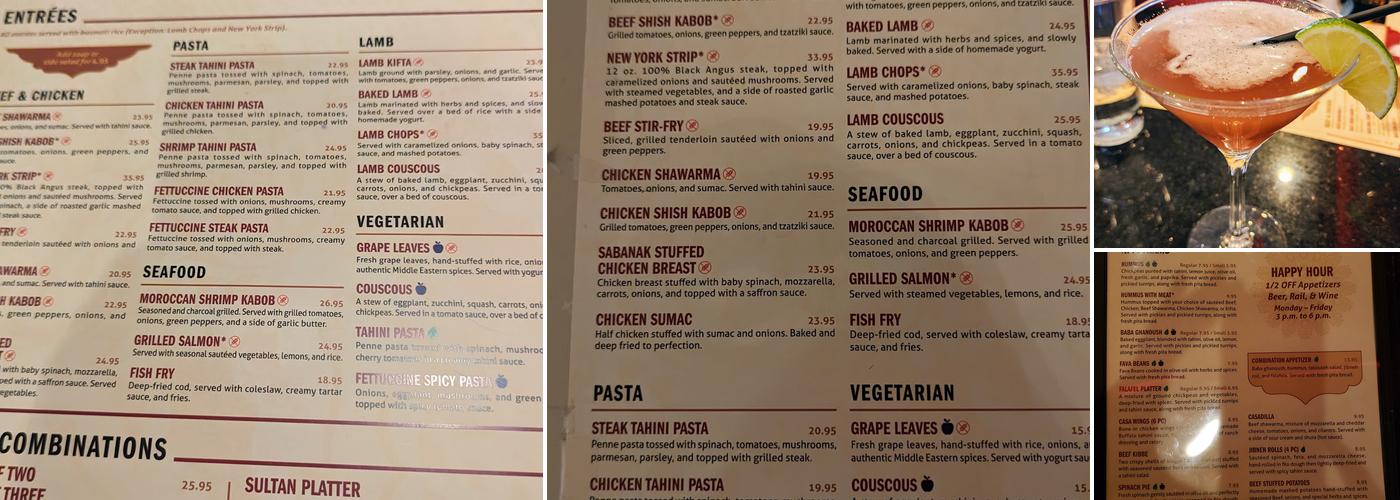 Casablanca Brookfield Menu