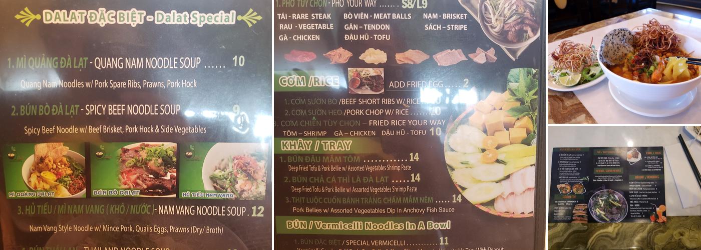 Dalat Quan Menu