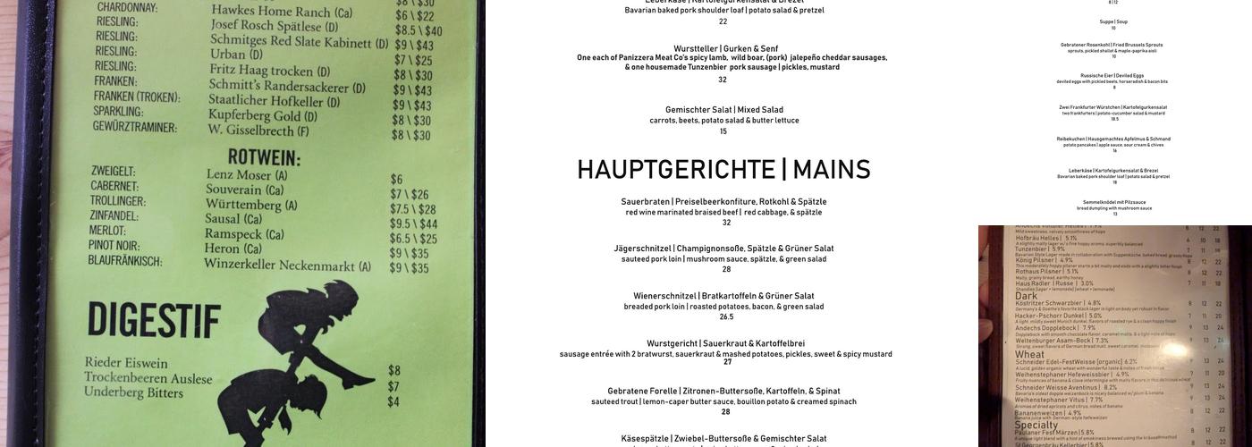 Suppenküche Menu