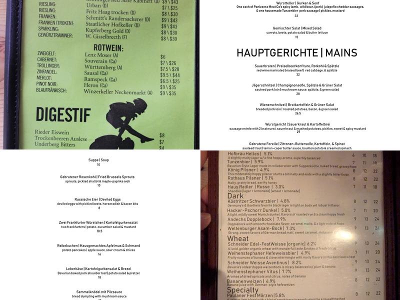 Suppenküche Menu